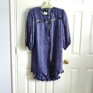 Women's Vintage 2 piece Diane Freis Georgette Purple Dress